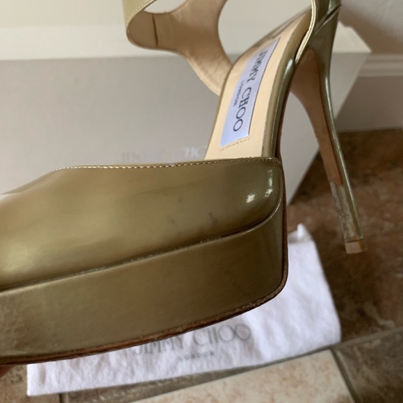 Jimmy Choo Champagne Platform Patent Heel - Picture 7 of 7